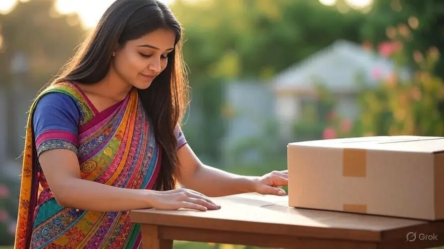 Delivery person handing over a package